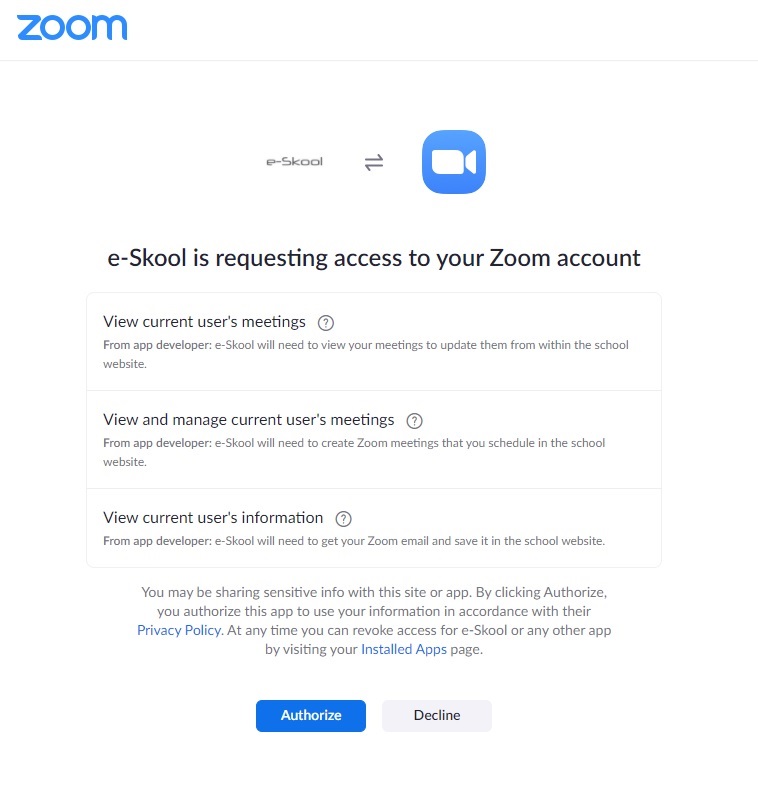 Zoom Installation Screenshot