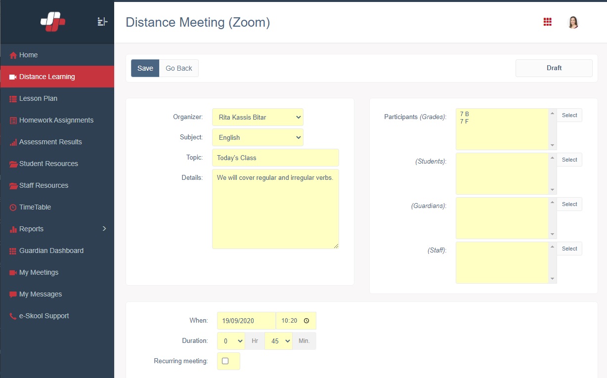 Zoom Usage Screenshot